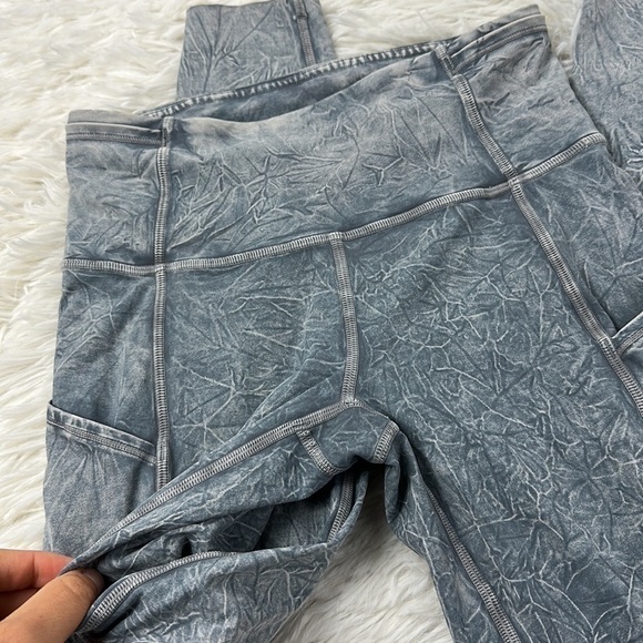 Lululemon Fast and Free High Rise Tight 25" *Ice Dye Ice Wash Asphalt Grey - Picture 2 of 7